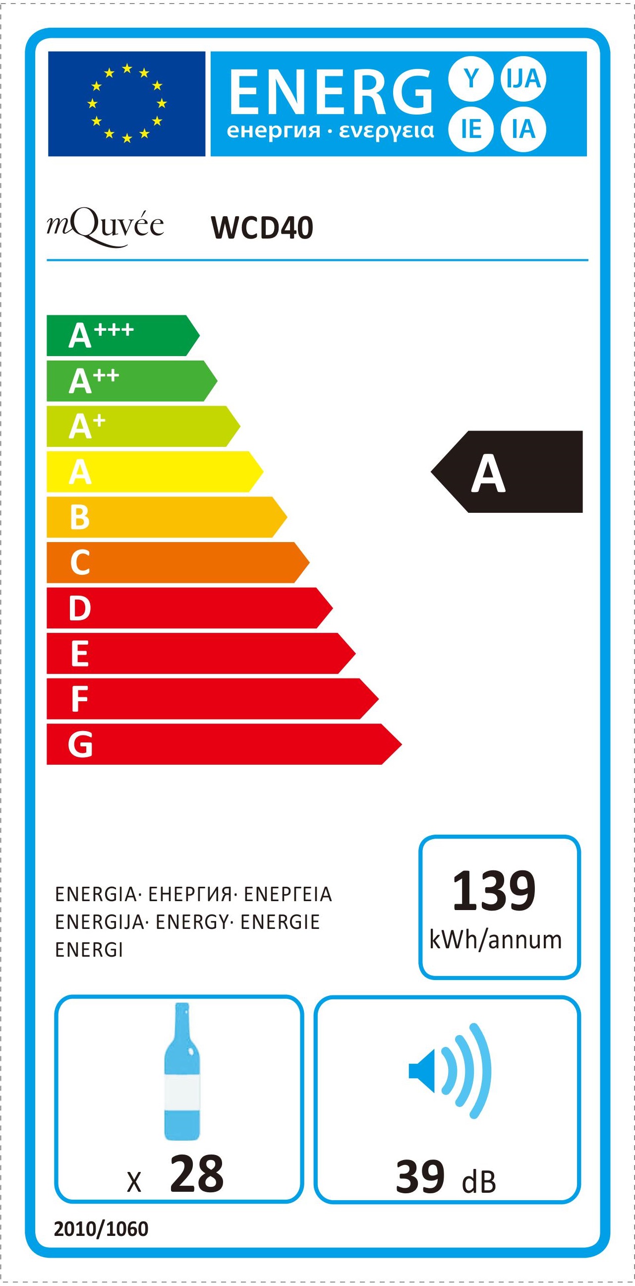 Energylabel mQuvée WineCave 40D Energylabel mQuvée WineCave 40D