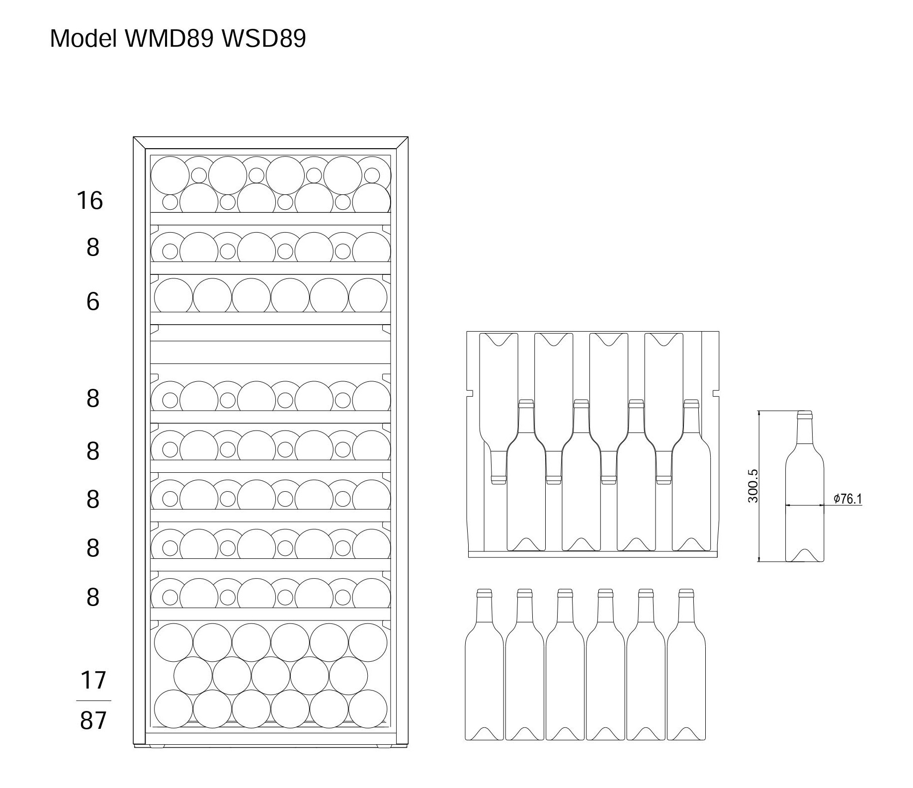 Bottle loading plan mQuvée WineMaster 89D Bottle loading plan mQuvée WineMaster 89D