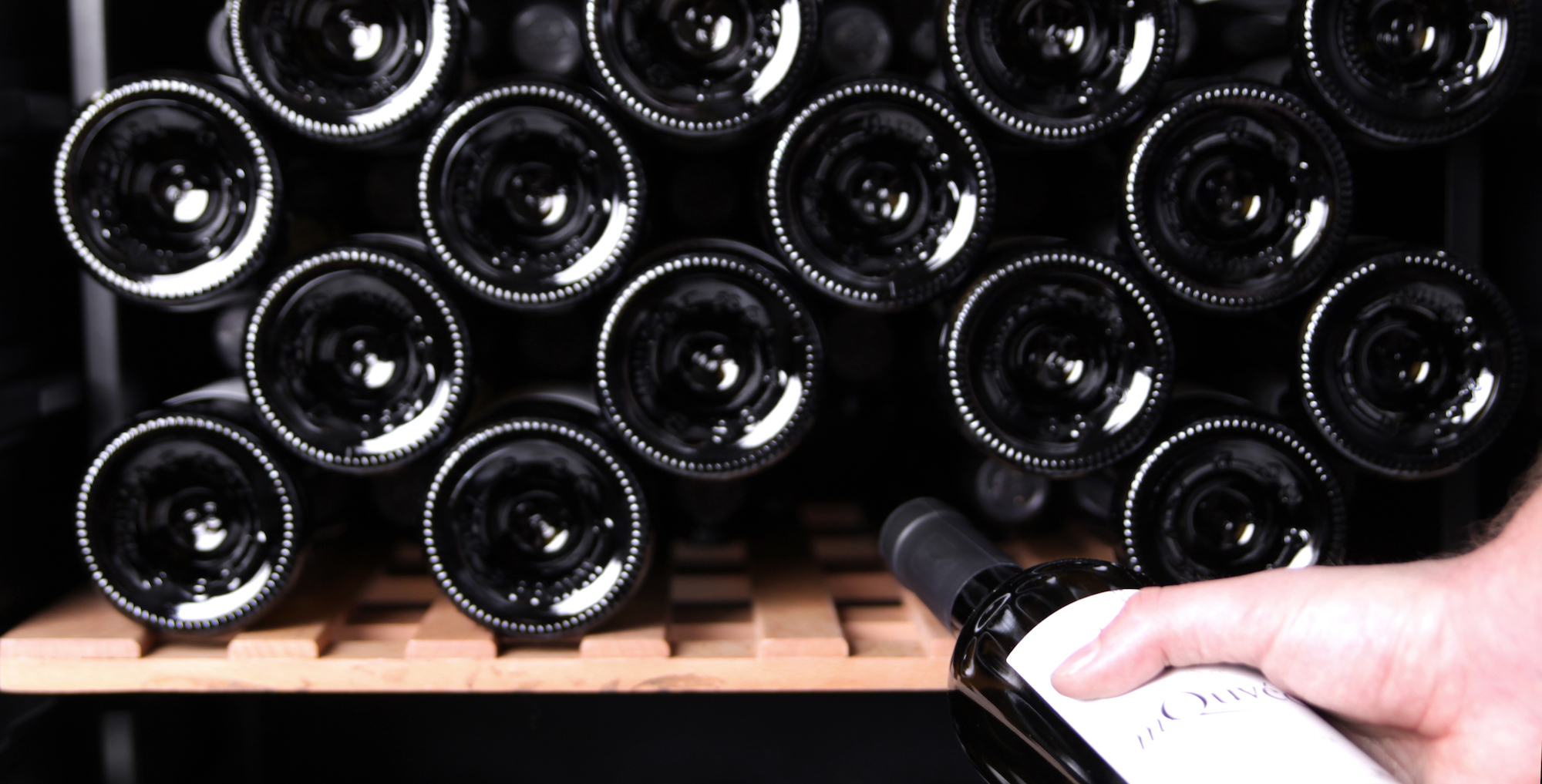 Samling av vinflaskor Samling av vinflaskor