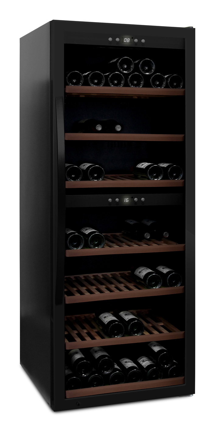 mQuvée - fristående vinkyl i fullglass black - rymmer 126 flaskor mQuvée - fristående vinkyl i fullglass black - rymmer 126 flaskor