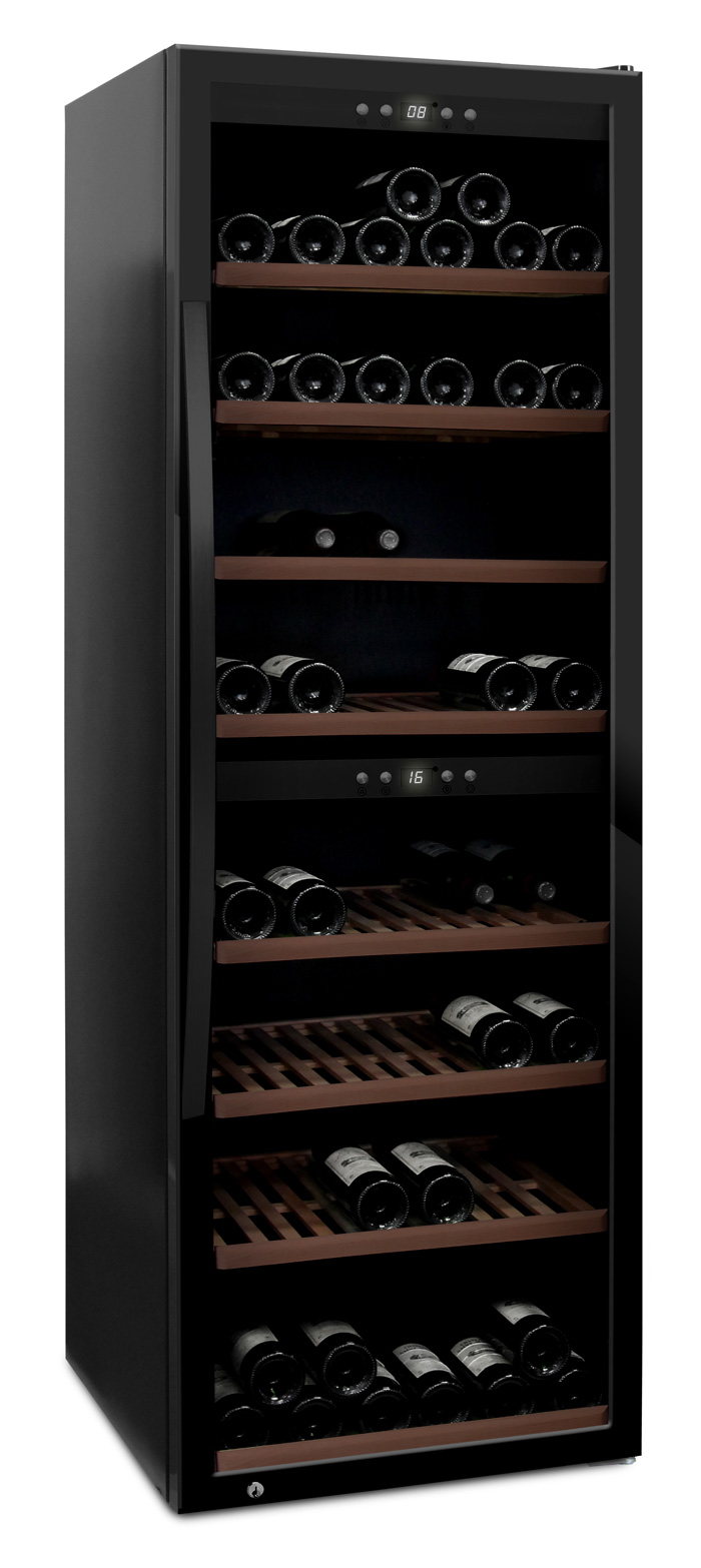 mQuvée - fristående vinkyl i fullglass black - rymmer 180 flaskor mQuvée - fristående vinkyl i fullglass black - rymmer 180 flaskor